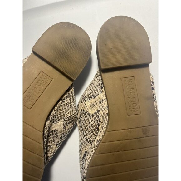 Kenneth Cole Reaction Ruthie 2 Slip On Mules Flats Snake Print Sz 7 - Picture 15 of 16